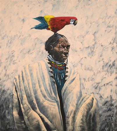 Indian with Parrot by Lawrence Lee - Auction record, sale price, and art valuation. Compare with similar artists and explore comparable artworks.