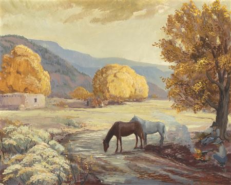 "Vallecito, ca. 1947" by Will Shuster - Auction record, sale price, and art valuation. Compare with similar artists and explore comparable artworks.