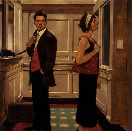 Stranger at the Elevator by Joseph Lorusso - Auction record, sale price, and art valuation. Compare with similar artists and explore comparable artworks.