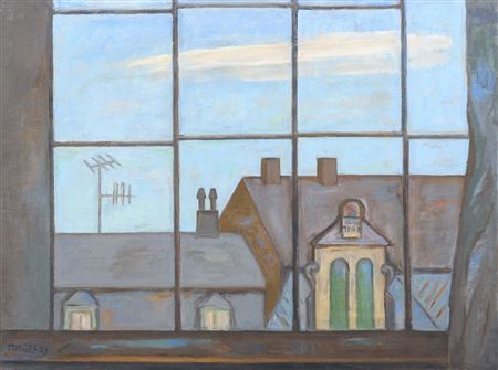 "Atelierfenster (Blick aus dem Atelier des Malers Alfred Teichmann, Bautzner Straße, Dresden)" by Gunther Torges - Auction record, sale price, and art valuation. Compare with similar artists and explore comparable artworks.