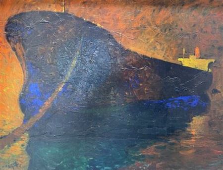 Oil tanker by Pierre Peron - Auction record, sale price, and art valuation. Compare with similar artists and explore comparable artworks.