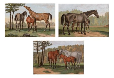 Horses; Three works by Augustus Kollner - Auction record, sale price, and art valuation. Compare with similar artists and explore comparable artworks.