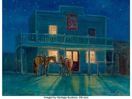 Sample artwork by Kimbal Warren (Born 1952), known for landscape and mountains scene painting, illustration - View similar artists and auction records