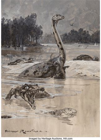 The Lost World, The Strand magazine interior illustration, 1912 by Harry Rountree - Auction record, sale price, and art valuation. Compare with similar artists and explore comparable artworks.