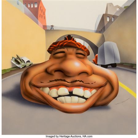 Sample artwork by Robert Samuel Grossman (1940 - 2018), known for caricature cartoons and illustrations, magazine covers and newspapers - View similar artists and auction records