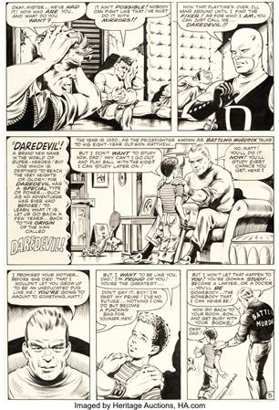 Bill Everett Daredevil #1 Story Page 5 Original Art (Marvel, 1964) by Bill Everett - Auction record, sale price, and art valuation. Compare with similar artists and explore comparable artworks.