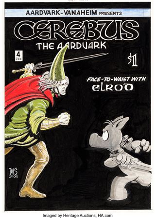 Sample artwork by Dave Sim (Born 1956), known for comic strip-cerebus - View similar artists and auction records