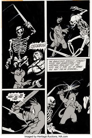Dave Sim Cerebus #1 Story Page 9 Original Art (Aardvark-Vanaheim, 1977) by Dave Sim - Auction record, sale price, and art valuation. Compare with similar artists and explore comparable artworks.