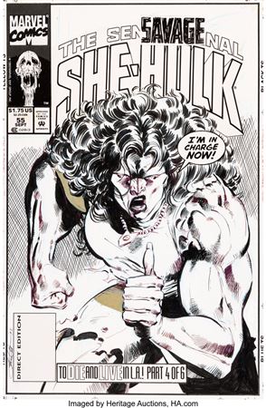 The Sensational She-Hulk #55 Cover Original Art (Marvel, 1993) by Patrick Olliffe - Auction record, sale price, and art valuation. Compare with similar artists and explore comparable artworks.