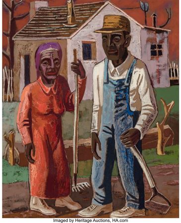 Sample artwork by William Lester (1910 - 1991), known for surreal landscape, figure-genre - View similar artists and auction records
