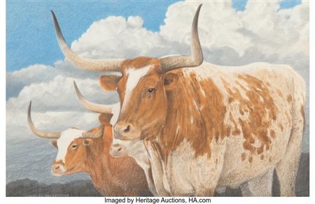 Steer by Charles Beckendorf - Auction record, sale price, and art valuation. Compare with similar artists and explore comparable artworks.