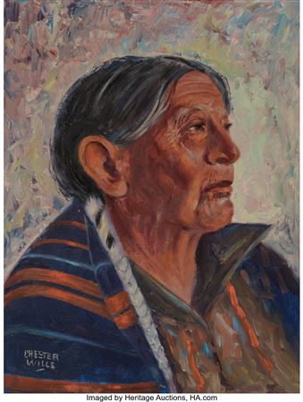 Sample artwork by Chester Wills (1909 - 1990), known for western genre - View similar artists and auction records