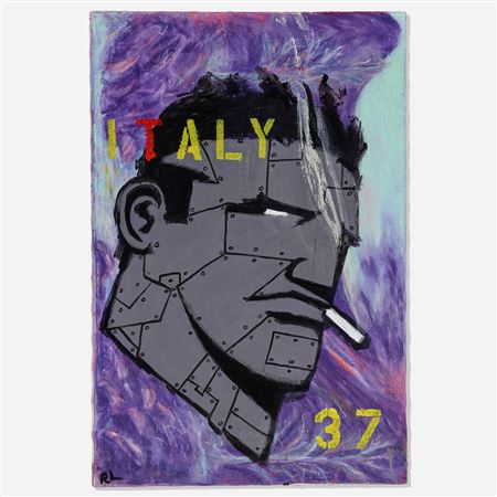Sample artwork by Robert Loughlin (1949 - 2011), known for abstract portrait painting, modernist design - View similar artists and auction records