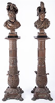 Two Portrait Busts on Associated Pedestals by Emile Laporte - Auction record, sale price, and art valuation. Compare with similar artists and explore comparable artworks.
