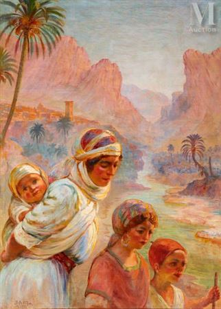 The crossing of the Gorges of El Kantara by Jose Ortega - Auction record, sale price, and art valuation. Compare with similar artists and explore comparable artworks.