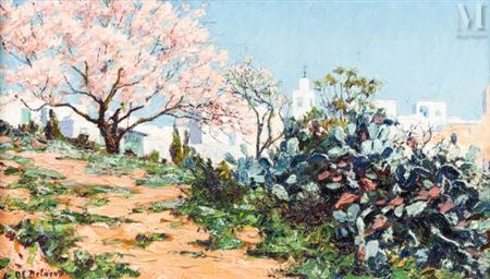 Sidi-Bou-Saïd. The pink almond tree by Andre Delacroix - Auction record, sale price, and art valuation. Compare with similar artists and explore comparable artworks.