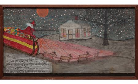 Sample artwork by Pappy Kitchens (1901 - 1986), known for naive, folk art painting - View similar artists and auction records