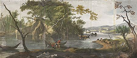 Sample artwork by Pandolfo Reschi (1643 - 1699), known for landscape, battle scene, allegorical painting - View similar artists and auction records
