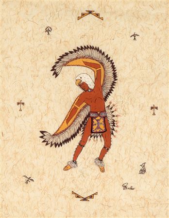 Untitled (Eagle Dancer) by Jean Bales - Auction record, sale price, and art valuation. Compare with similar artists and explore comparable artworks.