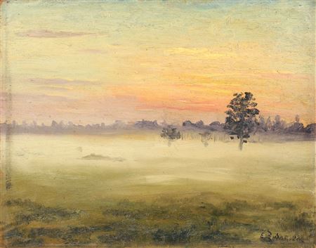 Morgennebel |ber der Dresdner Heide (?) by Erhard Zwar - Auction record, sale price, and art valuation. Compare with similar artists and explore comparable artworks.