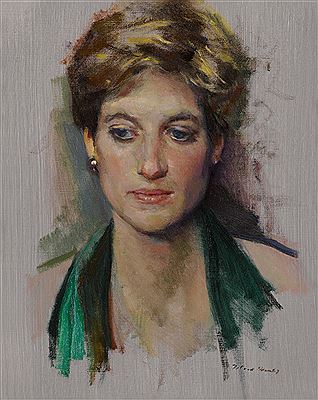 Sample artwork by Nelson Shanks (1937 - 2015), known for realism portrait, interiors and figure painting - View similar artists and auction records