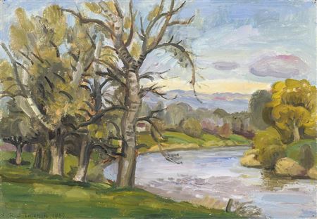 River Landscape by Ruth Dolmetsch - Auction record, sale price, and art valuation. Compare with similar artists and explore comparable artworks.