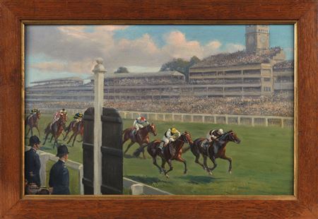 Jersey Stakes, Ascot, June 21, 1950 by Franck Elim - Auction record, sale price, and art valuation. Compare with similar artists and explore comparable artworks.
