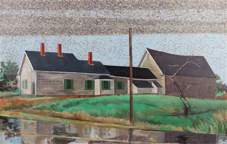 "Big House, Little House, Back House, Barn" by Barney Delabano - Auction record, sale price, and art valuation. Compare with similar artists and explore comparable artworks.