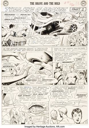 Howard Purcell Brave and the Bold #51 Story Page 11 Aquaman and Aqualad Original Art (DC, 1963) by Howard Purcell - Auction record, sale price, and art valuation. Compare with similar artists and explore comparable artworks.