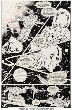 Tom Grindberg and Bill Anderson Silver Surfer #105 Story Page 19 Original Art (Marvel, 1995) by Tom Grindberg - Auction record, sale price, and art valuation. Compare with similar artists and explore comparable artworks.