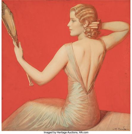 Woman Holding Mirror by Wladyslaw Benda - Auction record, sale price, and art valuation. Compare with similar artists and explore comparable artworks.