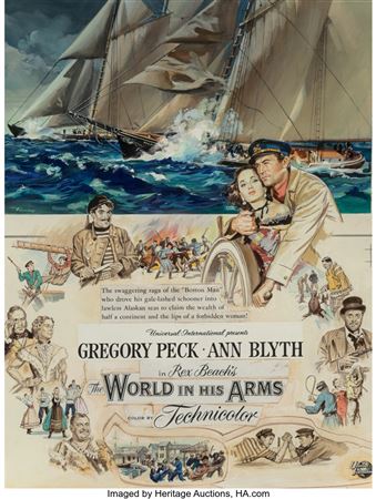 The World in His Arms, movie poster illustration by Harry Timmins - Auction record, sale price, and art valuation. Compare with similar artists and explore comparable artworks.