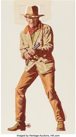 The Train Robbers, movie poster illustration
