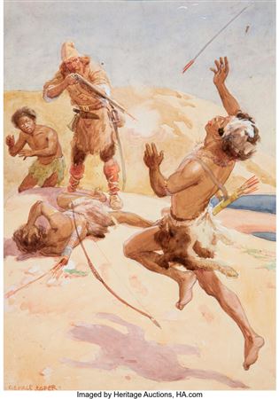 I Was Obliged to Shoot at Him First by George Soper - Auction record, sale price, and art valuation. Compare with similar artists and explore comparable artworks.