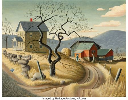 Milking Time by Roger Medearis - Auction record, sale price, and art valuation. Compare with similar artists and explore comparable artworks.