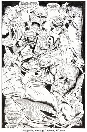 Dave Hoover and Danny Bulanadi Captain America #437 Story Page 17 Original Art (Marvel, 1995) by Dave Hoover - Auction record, sale price, and art valuation. Compare with similar artists and explore comparable artworks.