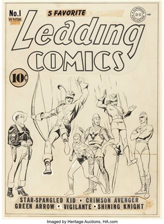 Sample artwork by Mort Meskin (1916 - 1995), known for illustrator-comics - View similar artists and auction records