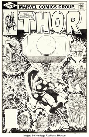 Sample artwork by Keith Pollard (Born 1950), known for comic illustration , spiderman, thor and fantastic four - View similar artists and auction records
