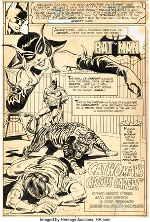 Batman #256 Complete 20-Page Story "Catwoman's Circus Caper!" Original Art (DC, 1974) by Irving Novick - Auction record, sale price, and art valuation. Compare with similar artists and explore comparable artworks.