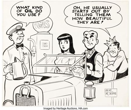 Sample artwork by Robert "Bob" Montana (1920 - 1975), known for cartoonist-illustrator - View similar artists and auction records