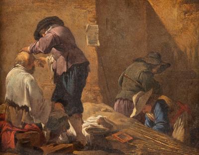 Barbier and Landowner, ca. 1635-1641 by Andries Dirksz Both - Auction record, sale price, and art valuation. Compare with similar artists and explore comparable artworks.