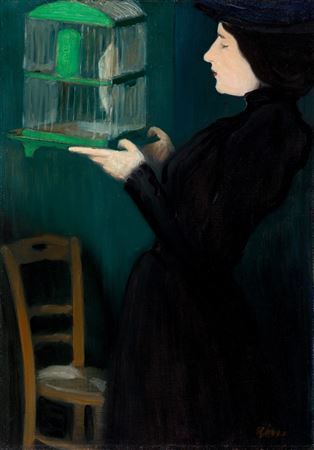Woman with a Bird-Cage I., 1892 by Jozsef Rippl-Ronai - Auction record, sale price, and art valuation. Compare with similar artists and explore comparable artworks.