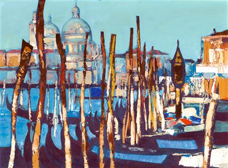 Gondolas on the Canale Grande (Venice) by Geza Pogany - Auction record, sale price, and art valuation. Compare with similar artists and explore comparable artworks.