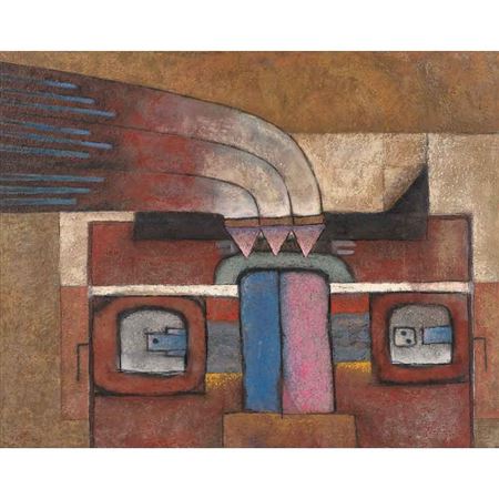 Sample artwork by Arturo Zapata (1951 - 2011), known for geometric sand painting images, engraving, symbolism - View similar artists and auction records