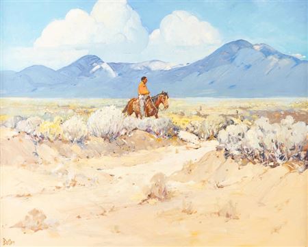 In the Sagebrush by James Butler - Auction record, sale price, and art valuation. Compare with similar artists and explore comparable artworks.