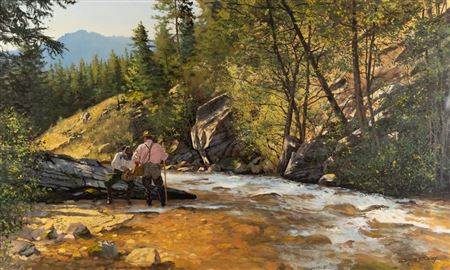 Sample artwork by Brett James Smith (Born 1958), known for sporting art painting, illustration, etching - View similar artists and auction records