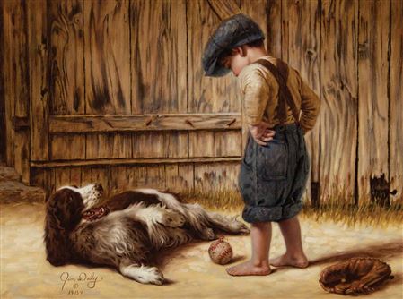 Sample artwork by Jim Daly (Born 1940), known for figure-child, genre, still life - View similar artists and auction records