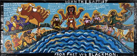 Sample artwork by Prophet Blackmon (1921 - 2010), known for folk painting, religious imagery - View similar artists and auction records