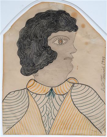 Sample artwork by Inez Nathaniel Walker (1911 - 1990), known for naive figure-genre-outsider art - View similar artists and auction records