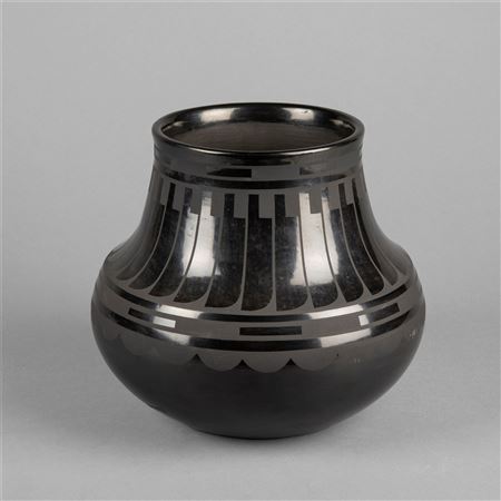 Blackware Feather Shoulder Jar by Cavan Gonzales - Auction record, sale price, and art valuation. Compare with similar artists and explore comparable artworks.
